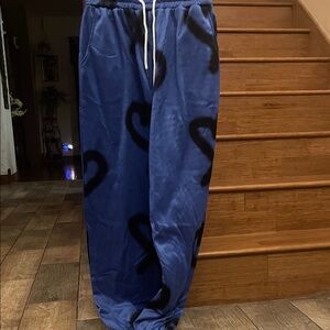 Blue and Black Patterned Sweatpants